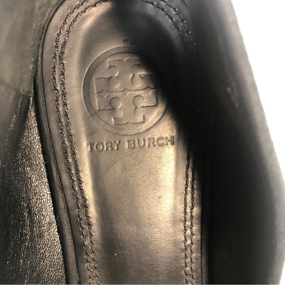 Tory Burch Black Asher Leather Flats Womens 9.5  Ballet Style Loafers